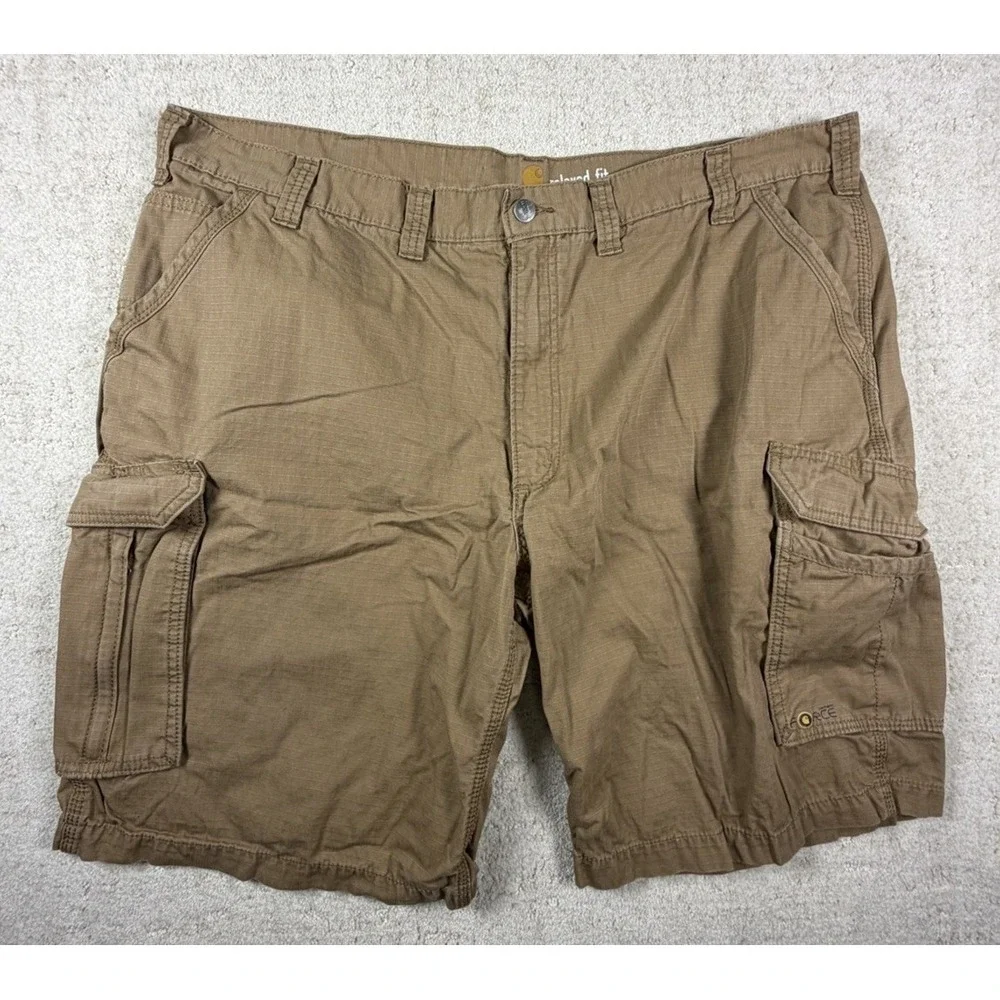 Carhartt Force Relaxed Fit Men's Carpenter Work Outdoor Shorts Brown Sz 44